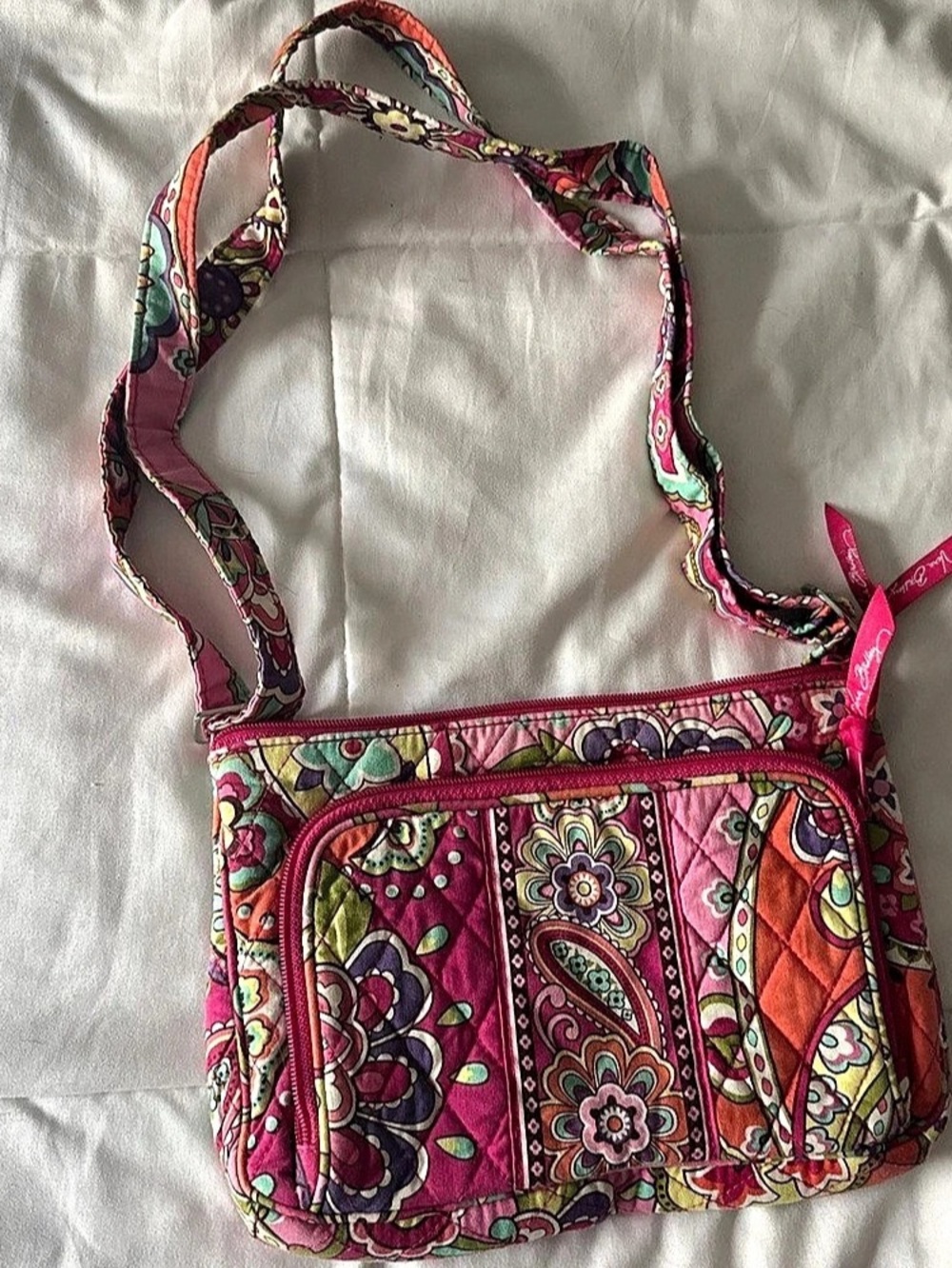 Vera Bradley Original Zip Hipster Crossbody Bag Pink & Multicolor